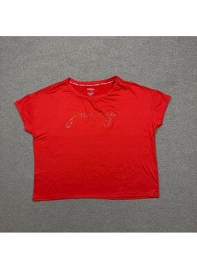 Juicy Couture Women's Sleep Shirt Top Orange Extra Large XL Cropped